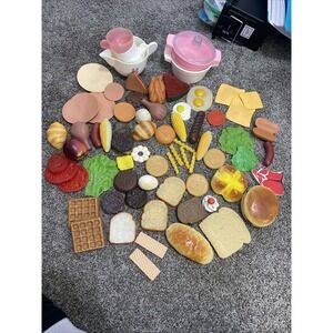 Vintage Toy Food Lot Pretend Play Kitchen Props Realistic Rubber Too